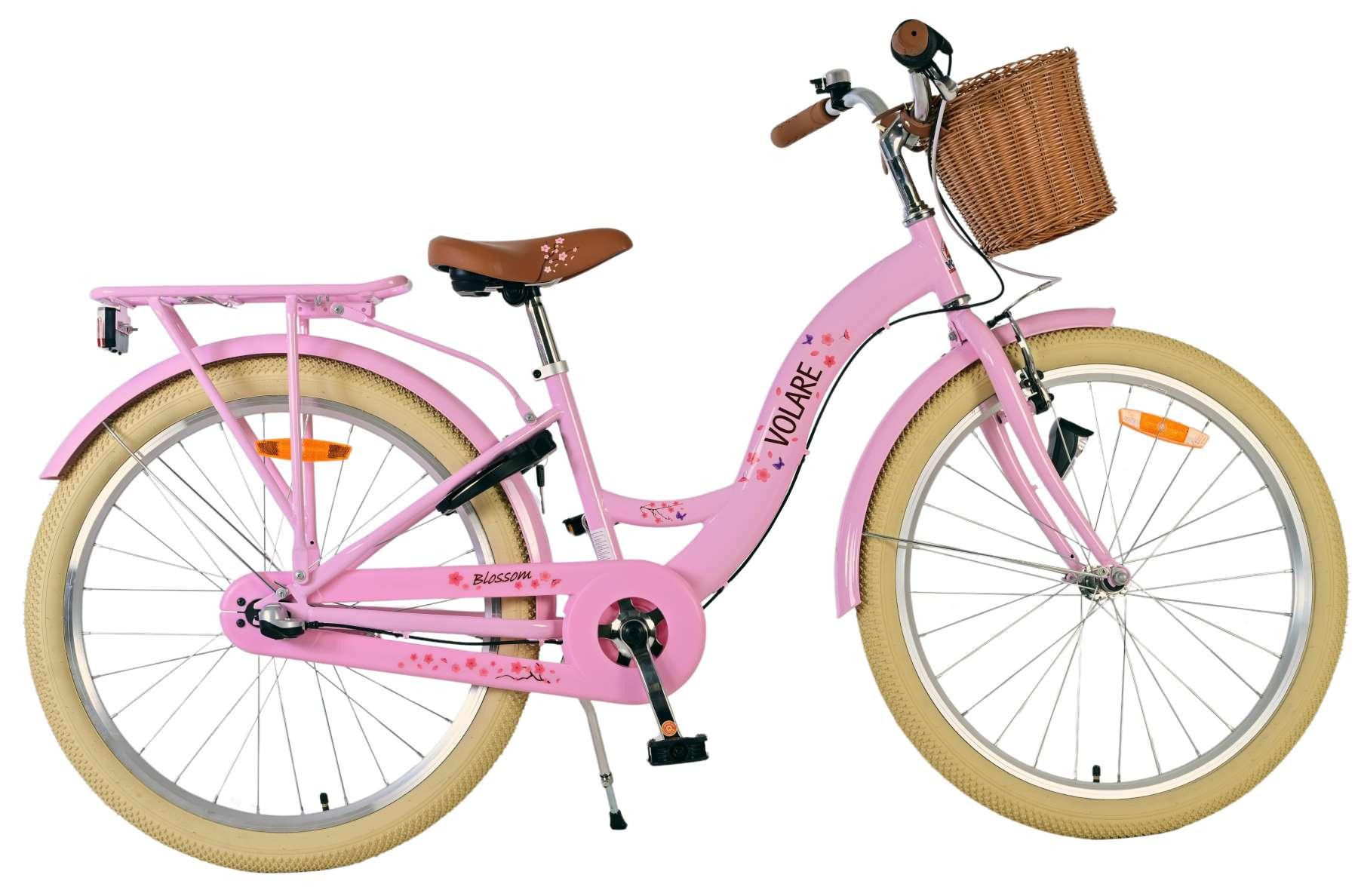 Volare Blossom Kinderfahrrad - Mädchen - 24 Zoll - Rosa - 3 Gänge