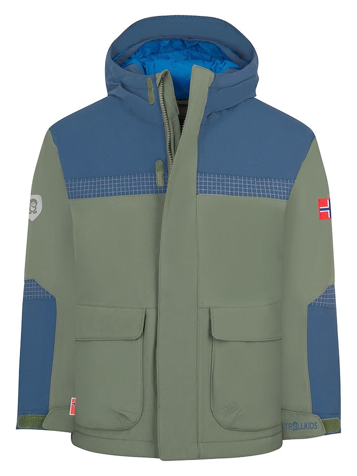 Trollkids Winterjacke "Finnmark" in Khaki - 92