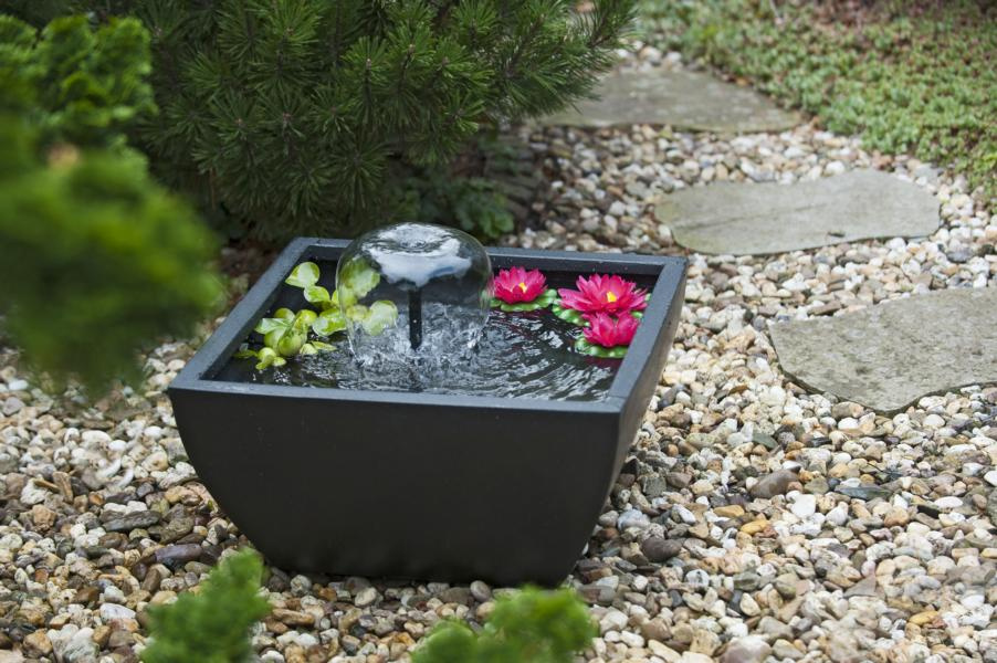 OUTSIDELIVI MINI-TEICHSET 4 MIT PUMPE UND SEEROSEN, POLYSTONE, 54X54 CM, 08431007