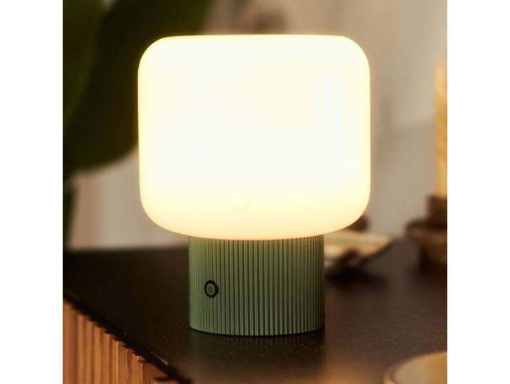 Katrin Palme lampe à poser LED rechargeable, verte, verre - Lucande - Salon / séjour - Moderne - À ampoule unique
