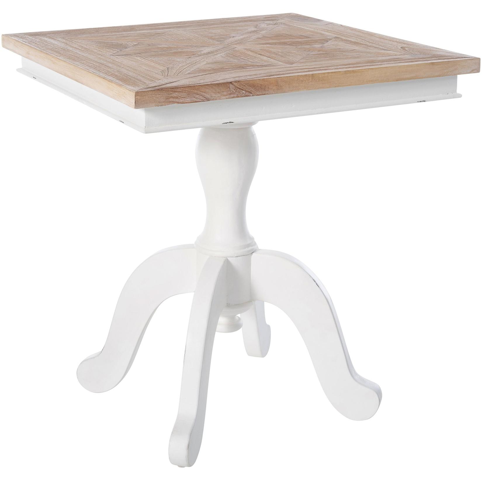 CLP Bistrotisch Holz quadratisch 70x70 cm Grasby, Esstisch für 2 bis 4 Personen, Küchentisch kompakt Shabby Chic rustikal