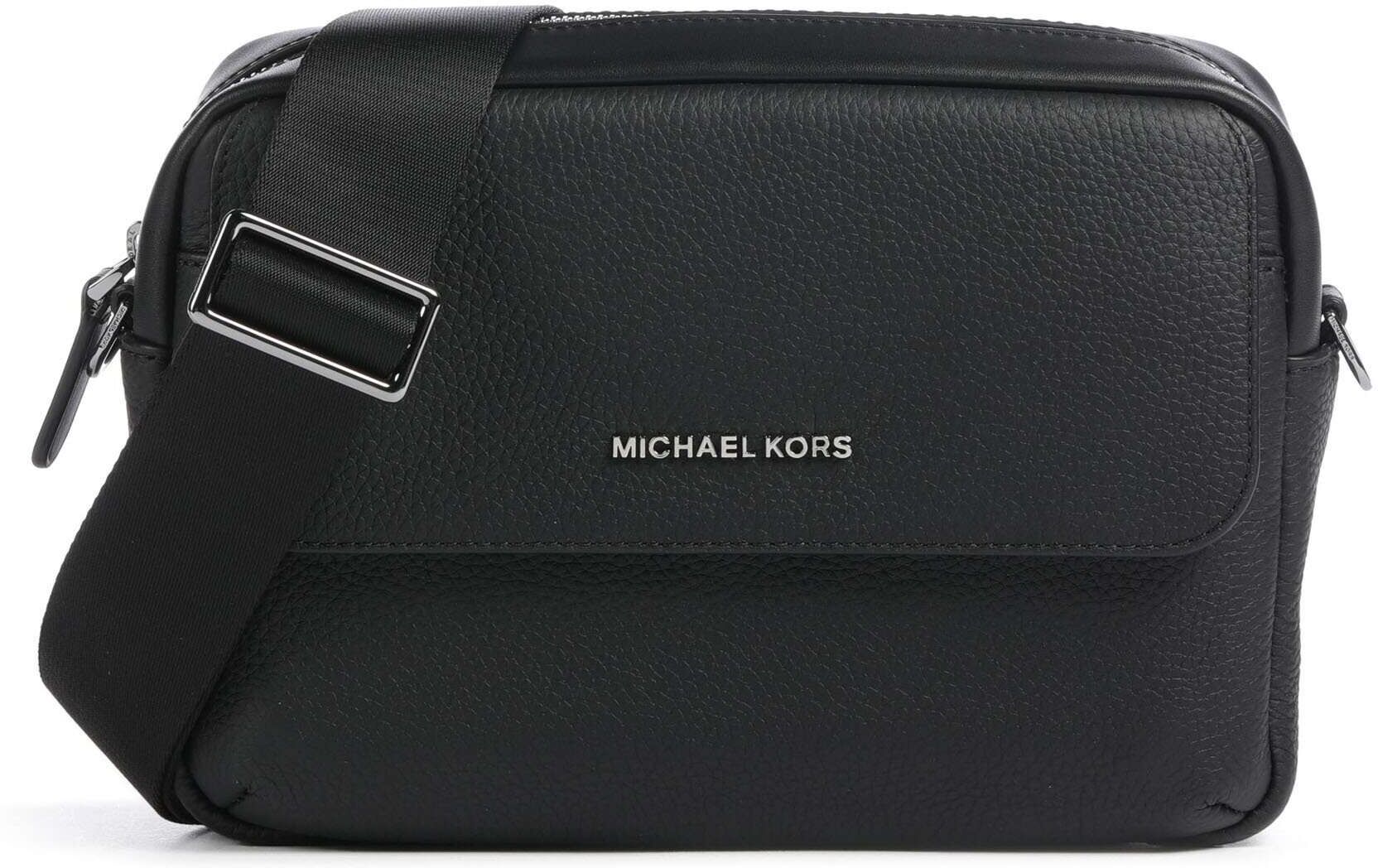 Michael Kors Hudson Umhängetasche aus Leder, schwarz