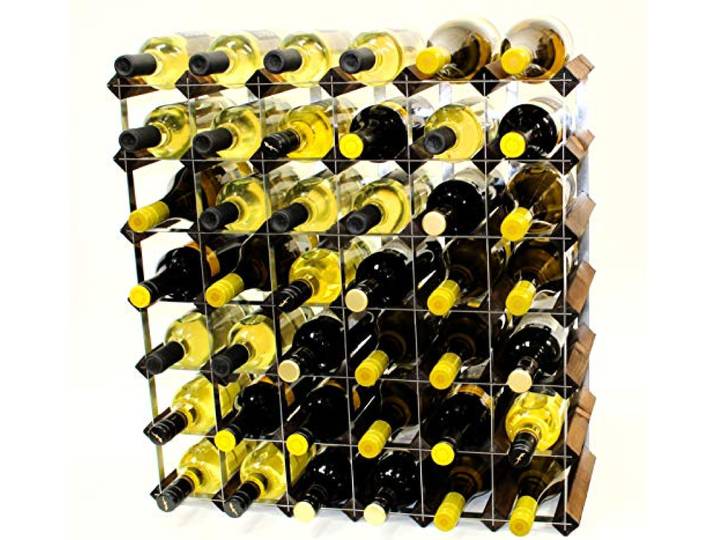 Cranville wine racks Klassische 42 Flasche Nussbaum gebeizt Holz und verzinktem Metall Weinregal fertig montiert