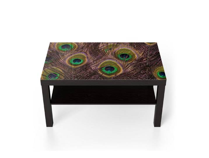 DEQORI Couchtisch 'Pfauenfedernpracht', Glas Beistelltisch Glastisch modern