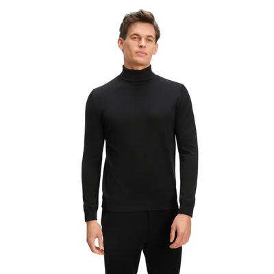 Strickpullover FALKE "Pure Merino Wool", Herren, Gr. M, schwarz (3000), Pullover Strickpullover