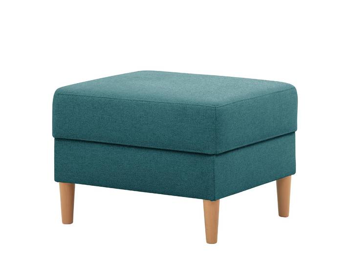 Polsterhocker Kaavi I 66 x 45 x 56cm Blau/Petrol Webstoff Deran: Petrol