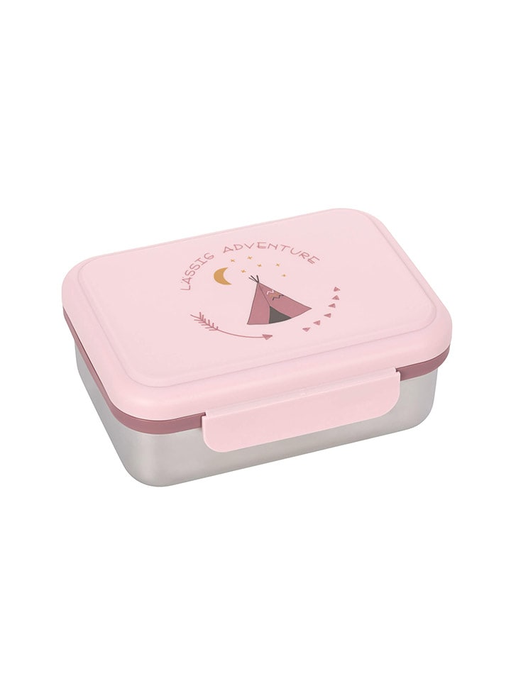 Lässig Lunchbox "Adventure" in Rosa/ Silber - (B)17,3 x (H)13,3 x (T)6,9 cm - onesize
