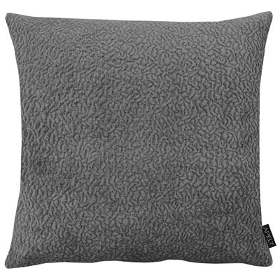 Dekokissen APELT "Toulouse", grau (dunkelgrau, unifarben), B:58cm H:10cm L:58cm, Chenille, Polyester, Dekokissen_Sitzkissen_Kissenhüllen, Chenille mit 3D Effekt