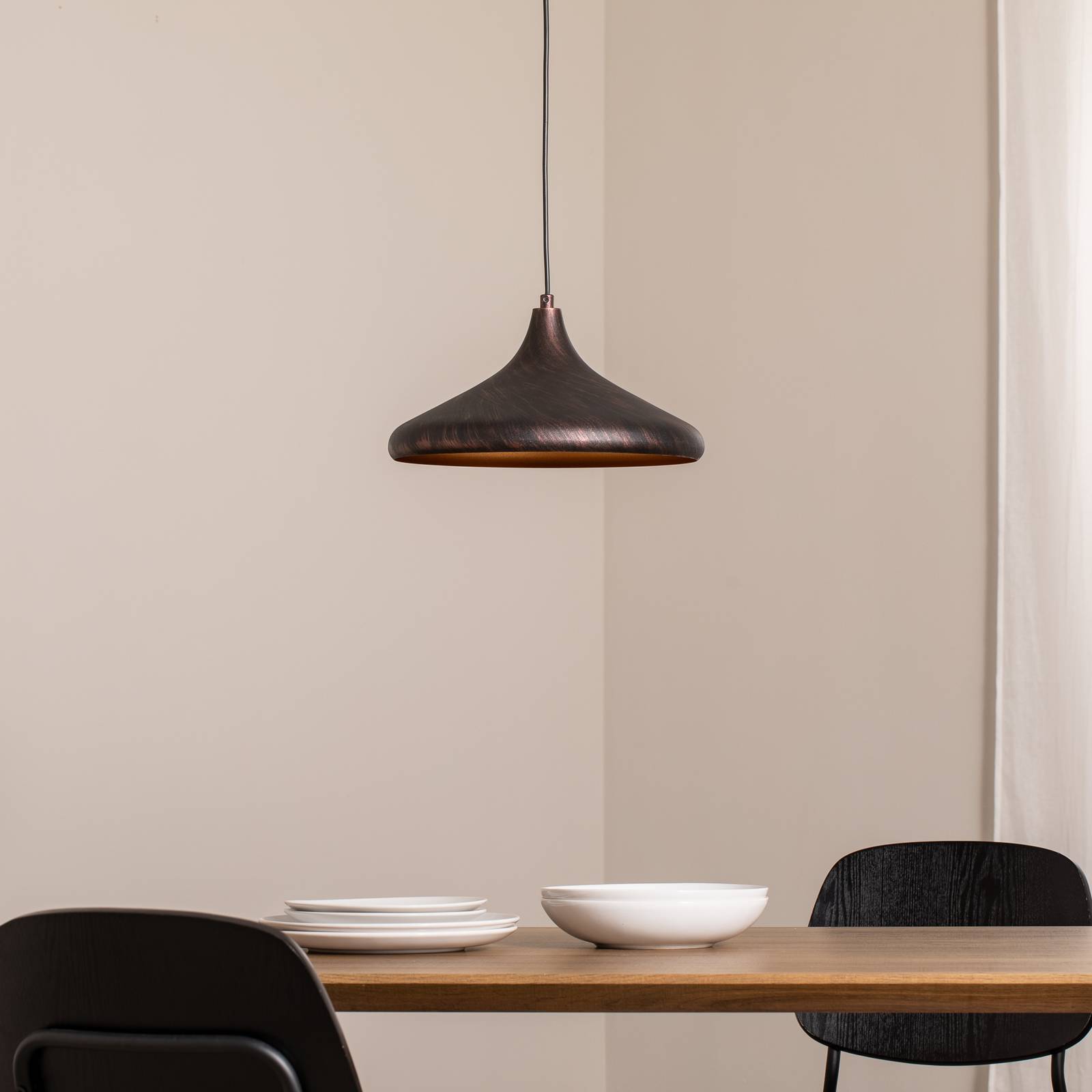 Hängelampe Barek Opviq, dimmbar, schwarz, für Wohn- / Esszimmer, Metall, Pendelleuchte