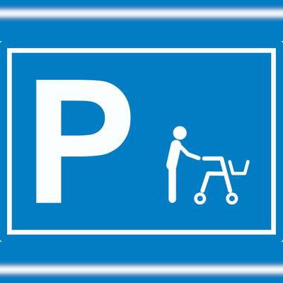HB-Druck Rollator Gehwagen Parkplatz Aufkleber waagerecht A8 (52x74mm)