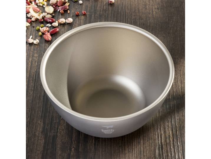 Pamono-Filles portable ultraléger à double paroi en titane, pour pique-nique en plein air camping, bol à soupe de riz en titane 550ml, Ti5354