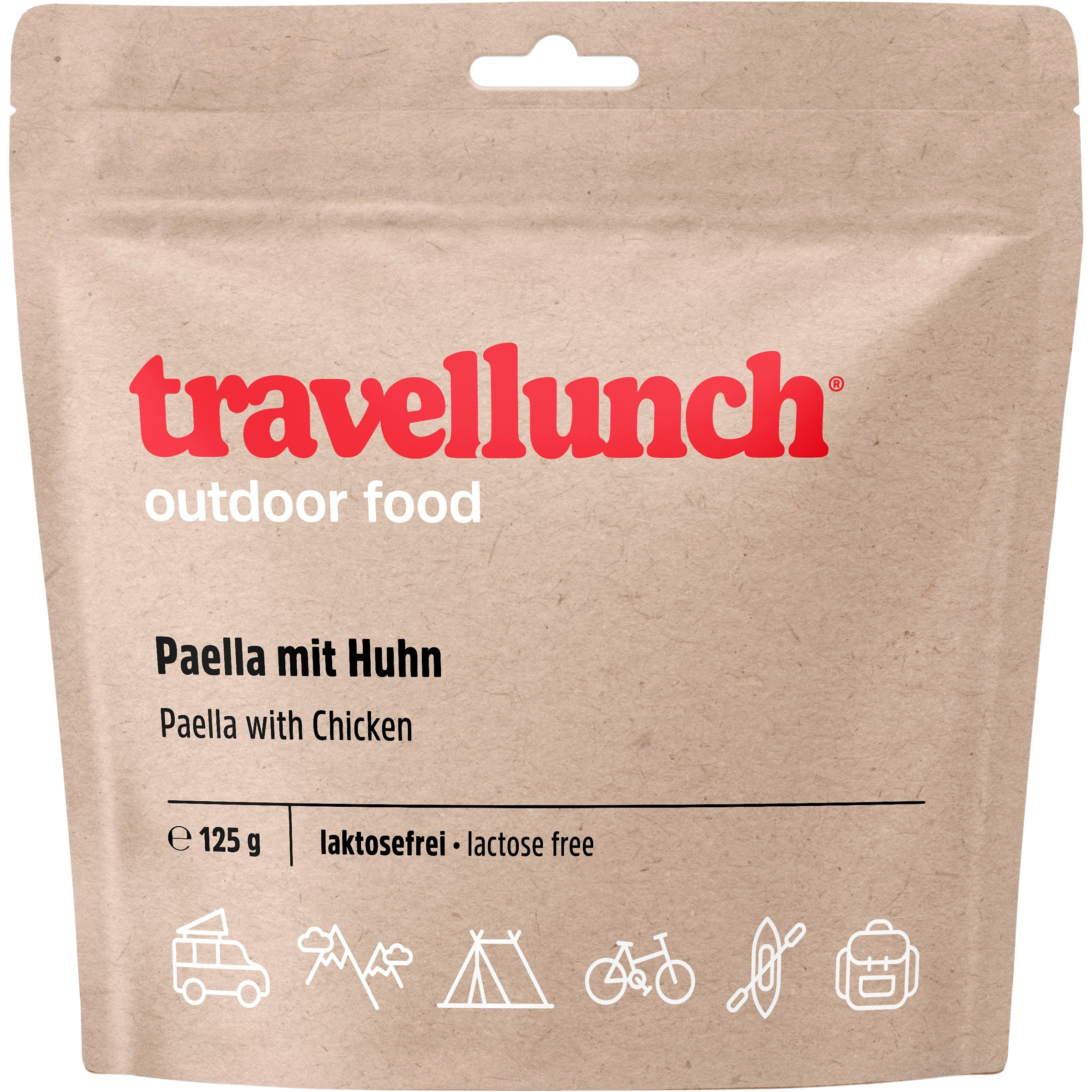 Travellunch Paella mit Huhn - laktosefrei Trekkingnahrung Größe 125G