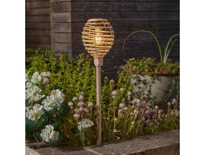 Smart Solar Lumina Lampe sur piquet imitation rotin Naturel 70 cm