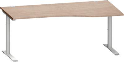 Schäfer Shop Genius Freiformschreibtisch MODENA FLEX, Ansatz rechts, Eiche-Dekor/weißalu