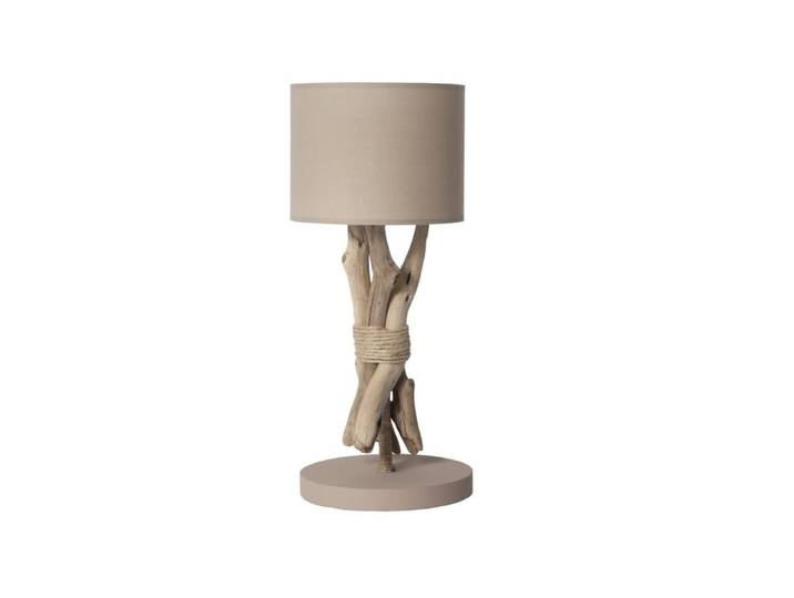 Lampe à poser en bois taupe