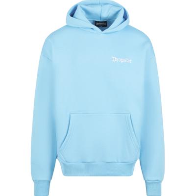 Kapuzenpullover DROPSIZE "Dropsize Herren Heavy Oversize Embo Hoodie", Herren, Gr. M, lightblau, 70% Baumwolle, 30% Polyester, Rundhals, Pullover Kapuzenpullover