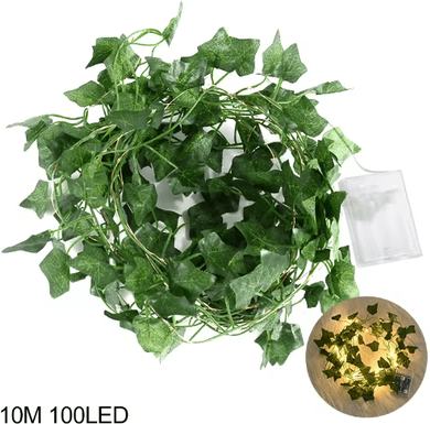 Inspire Picks LED Leaf Vine String Lights Artificial Greenery Garland Fairy Lights For Home & Events b03 10m