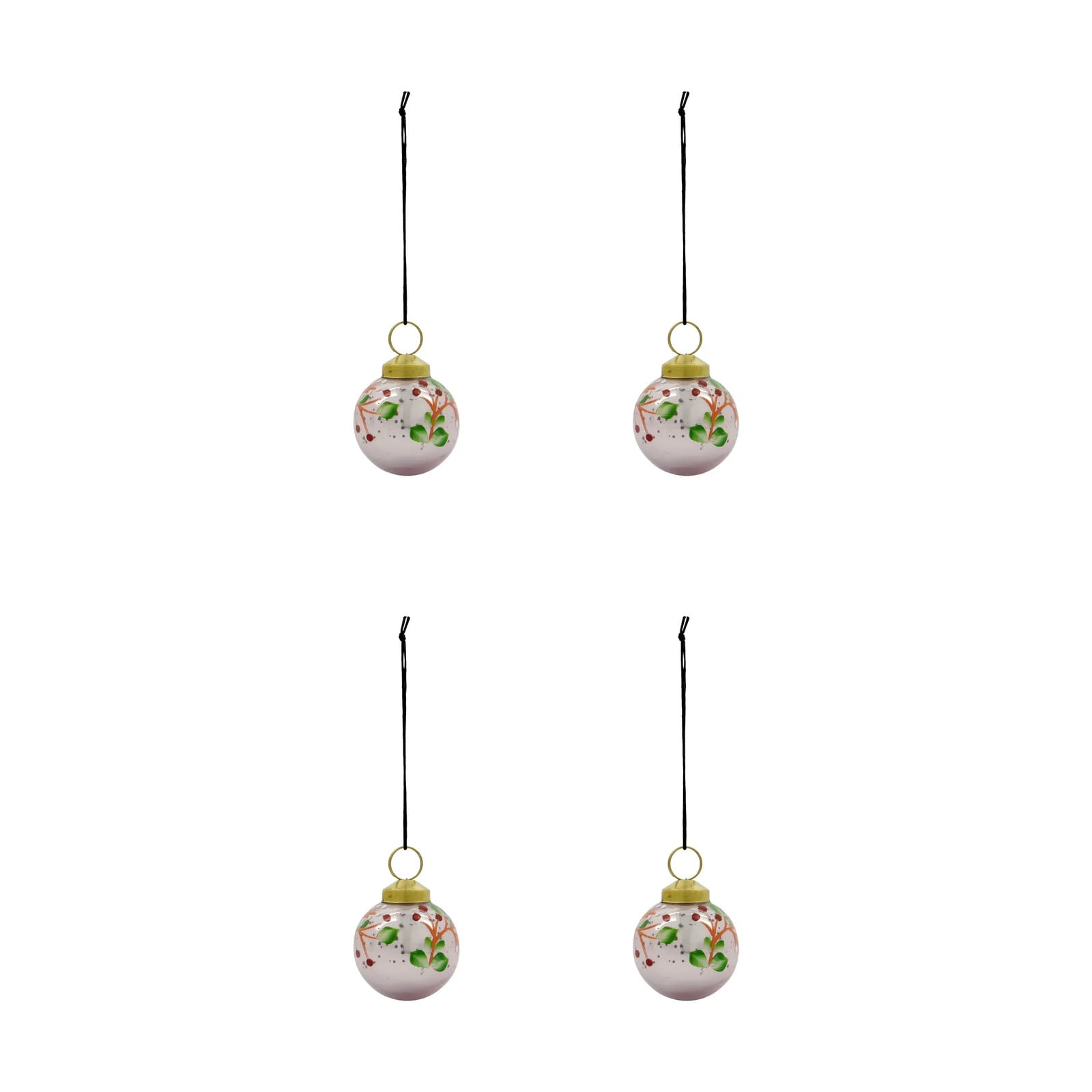 House Doctor Antico kerstballen 4-pack Roze