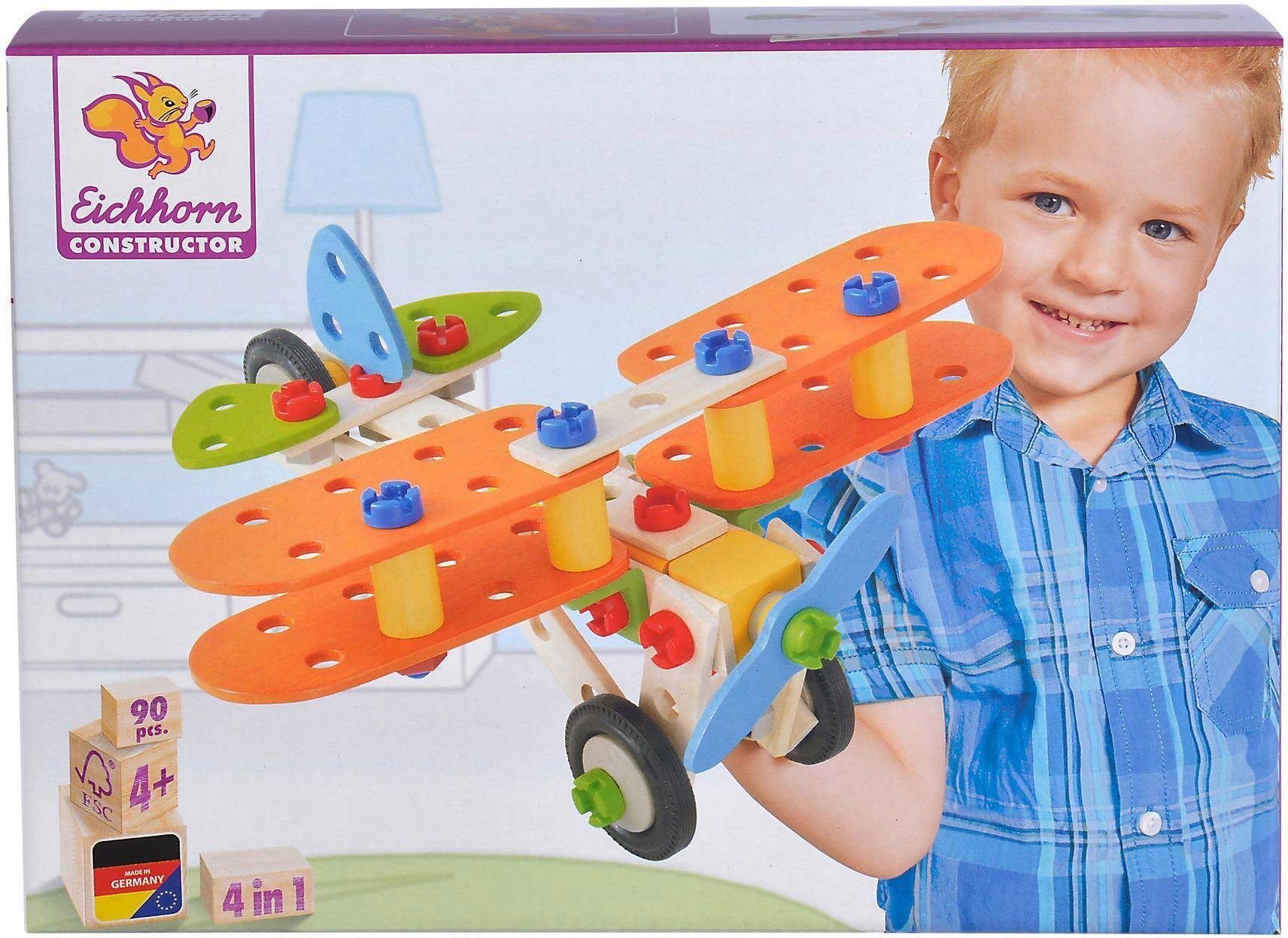 Konstruktionsspielsteine EICHHORN "Constructor Flugzeug", bunt, Spielbausteine, Kinder, Holz, Kunststoff, Konstruktionsspielsteine, Made in Germany