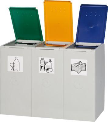 Wertstoff-Sammelsystem 2000, 40 Liter, Dreier-Element, Lieferung ohne Deckel!