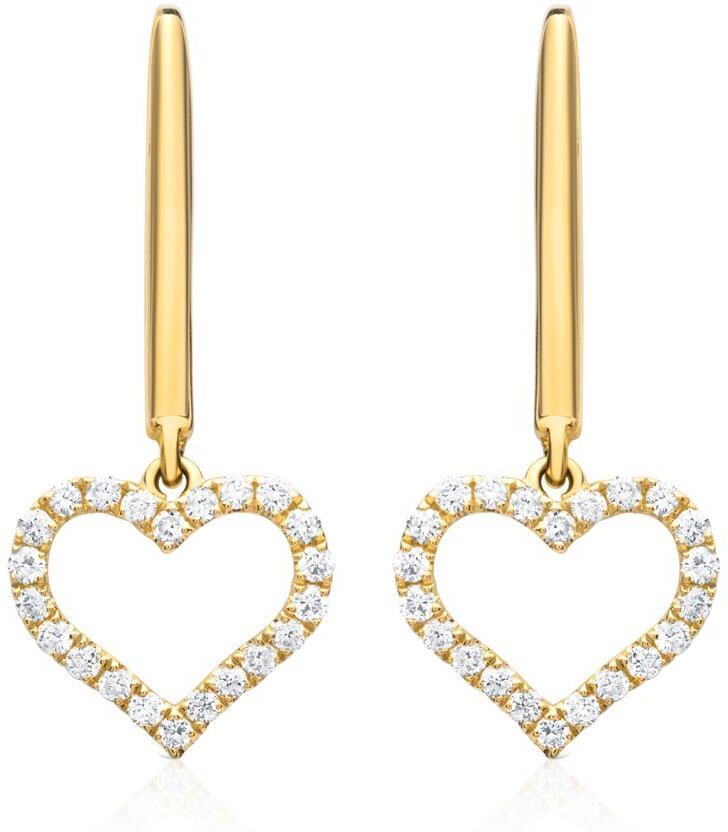Brilladia Herz Ohrringe aus 750er Gold mit Diamanten gold