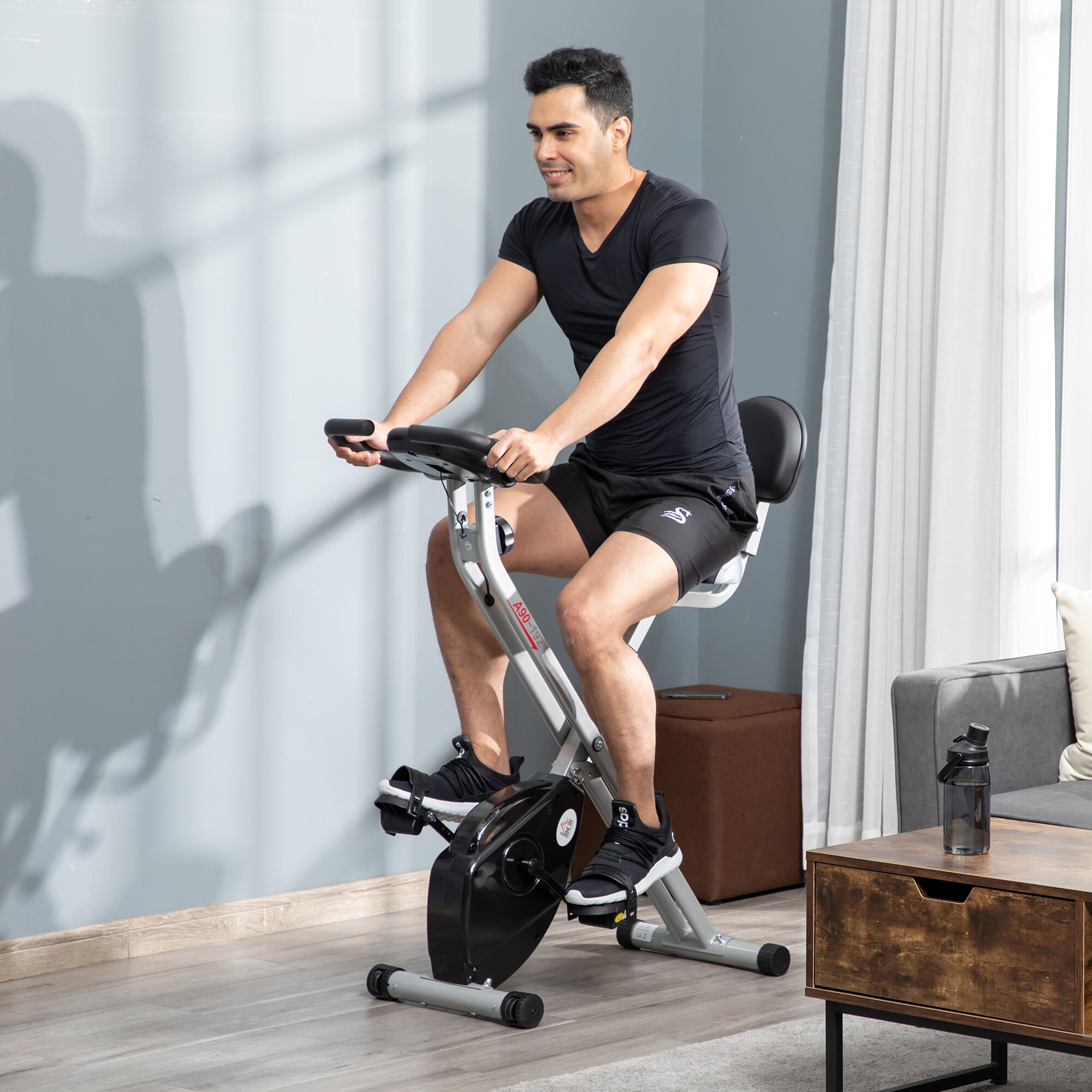 Altro Cyclette Pieghevole Da Fitness In Acciaio, Cyclette Magnetica Pieghevole Da Casa Con Altezza Regolabile, Resistenza Magnetica A 8 Livelli, Schermo lc