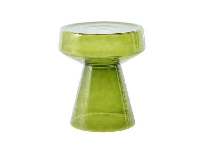 Beliani Beistelltisch Glas Grün Laguna, Rund, 37x43x37 cm, Wohnzimmer, Wohnzimmertische, Beistelltische