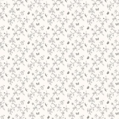 Galerie Wallcoverings Miniatures 3 Tiny Trellis Flowers With Butterflies and Dragonflies Vinyl on Non-woven Matte Wallpaper Roll