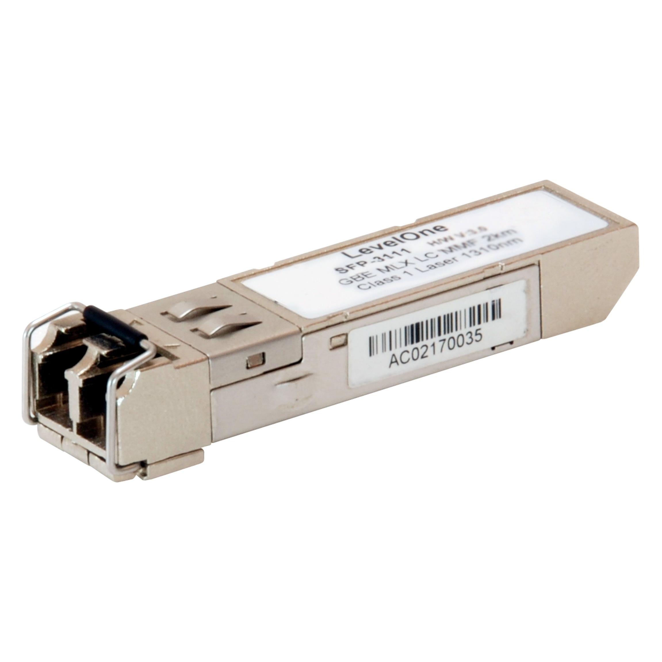LevelOne SFP Transceiver 1.25G Multi-mode Duplex 2km 1310nm (SFP-3111)