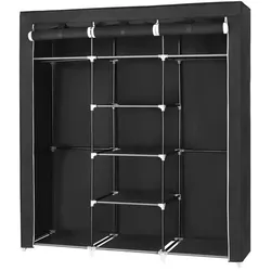 Stoffschrank   ¦ schwarz ¦ Maße (cm): B: 150 H: 175