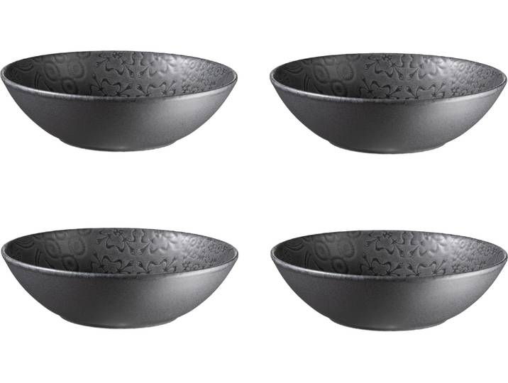 Schüssel MÄSER Tiles 17 cm, 4 Stück , schwarz, Ø:17cm, Steinzeug, Schüsseln, Schüssel