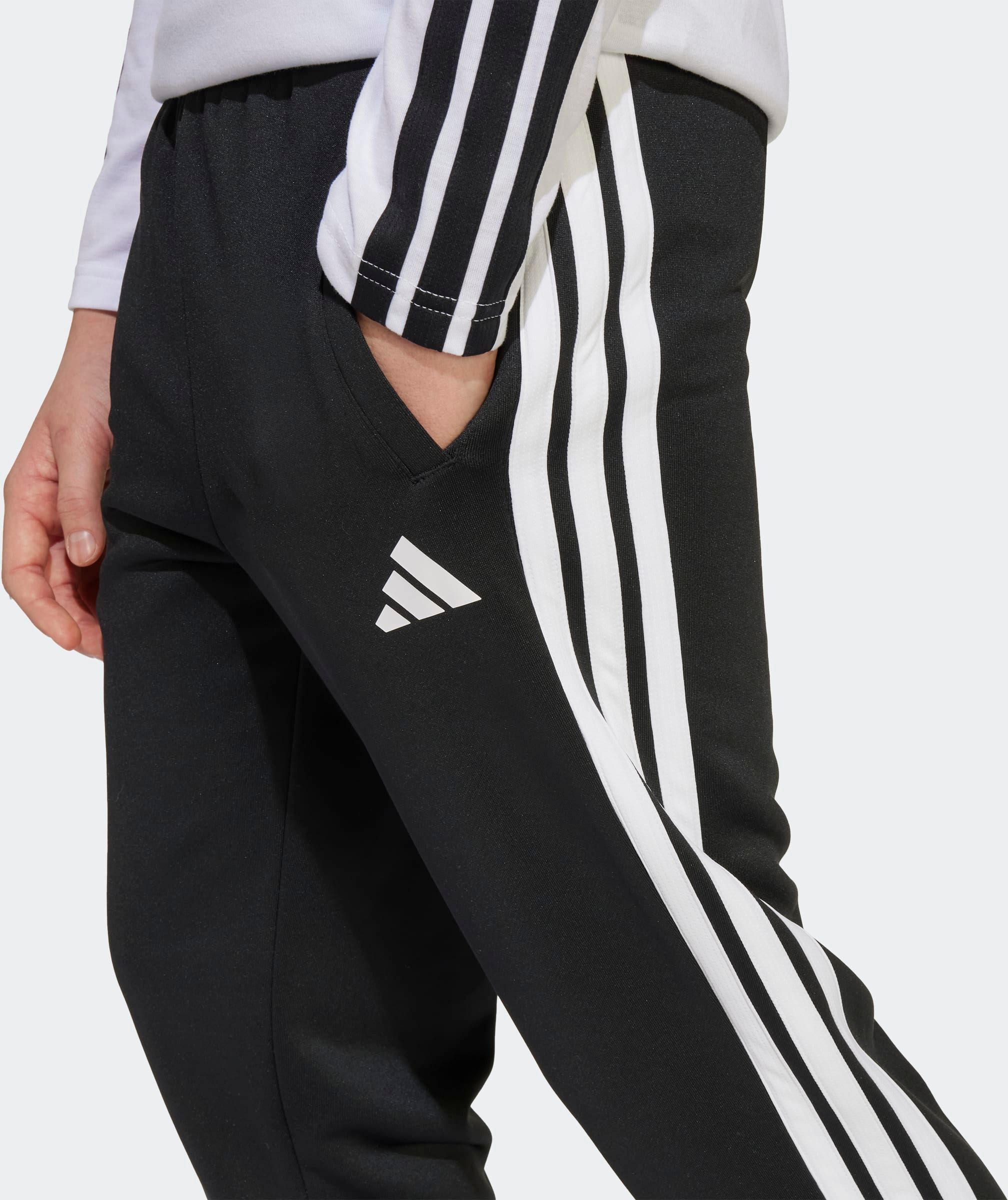Sporthose ADIDAS SPORTSWEAR "ADIDAS UNISEX", Mädchen, Gr. 164, N-Gr, schwarz (schwarz,), Obermaterial: 100% Polyester, Hosen Sporthose schwarz, 164, N-Gr