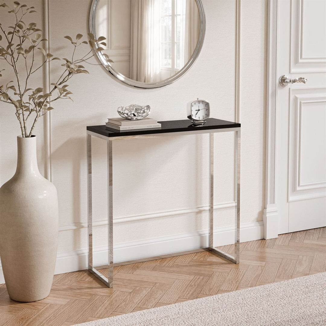LukMebel Console Table chrome/ black gloss 80 cm