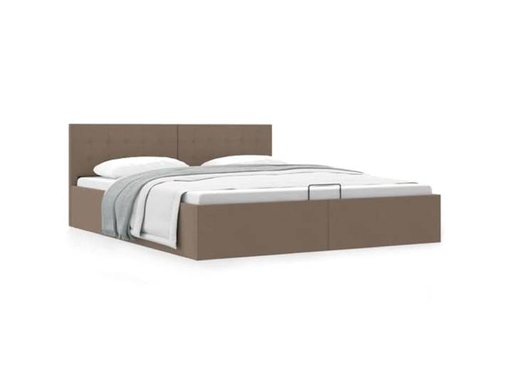 YNGBHFNOP Stauraumbett Hydraulik Stoff Polsterbett MDF Taupe 160 x 200 cm Stauraumbett Hydraulisch Taupe Stoff 160x200 cm Bettgestell mit Gasdruckfeder Polsterbett Doppelbett Mit Bettkasten Modernes