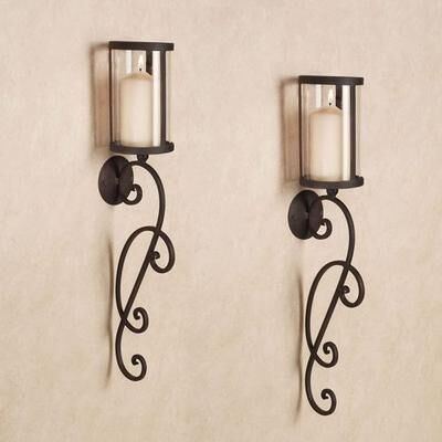 Touch of Class Nico Hurricane Wall Sconce Pair Antique Bronze, Pair, Antique Bronze