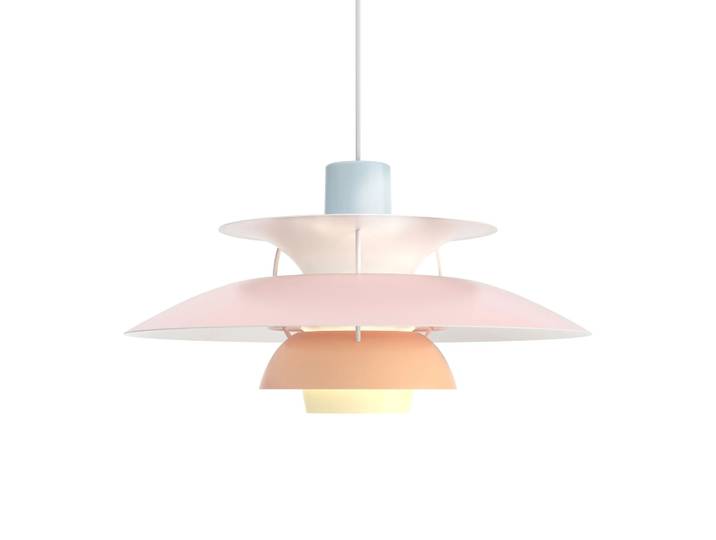 Louis Poulsen Suspension PH 5 Ø500, Pastel-bleu-rose-pêche