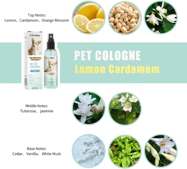Inspire Picks Long Lasting Dog Cologne Spray And Grooming Deodorizer cutbaby Lemon