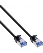 InLine Patchkabel slim U/FTP Cat.6A schwarz 1m Blau (71901S)