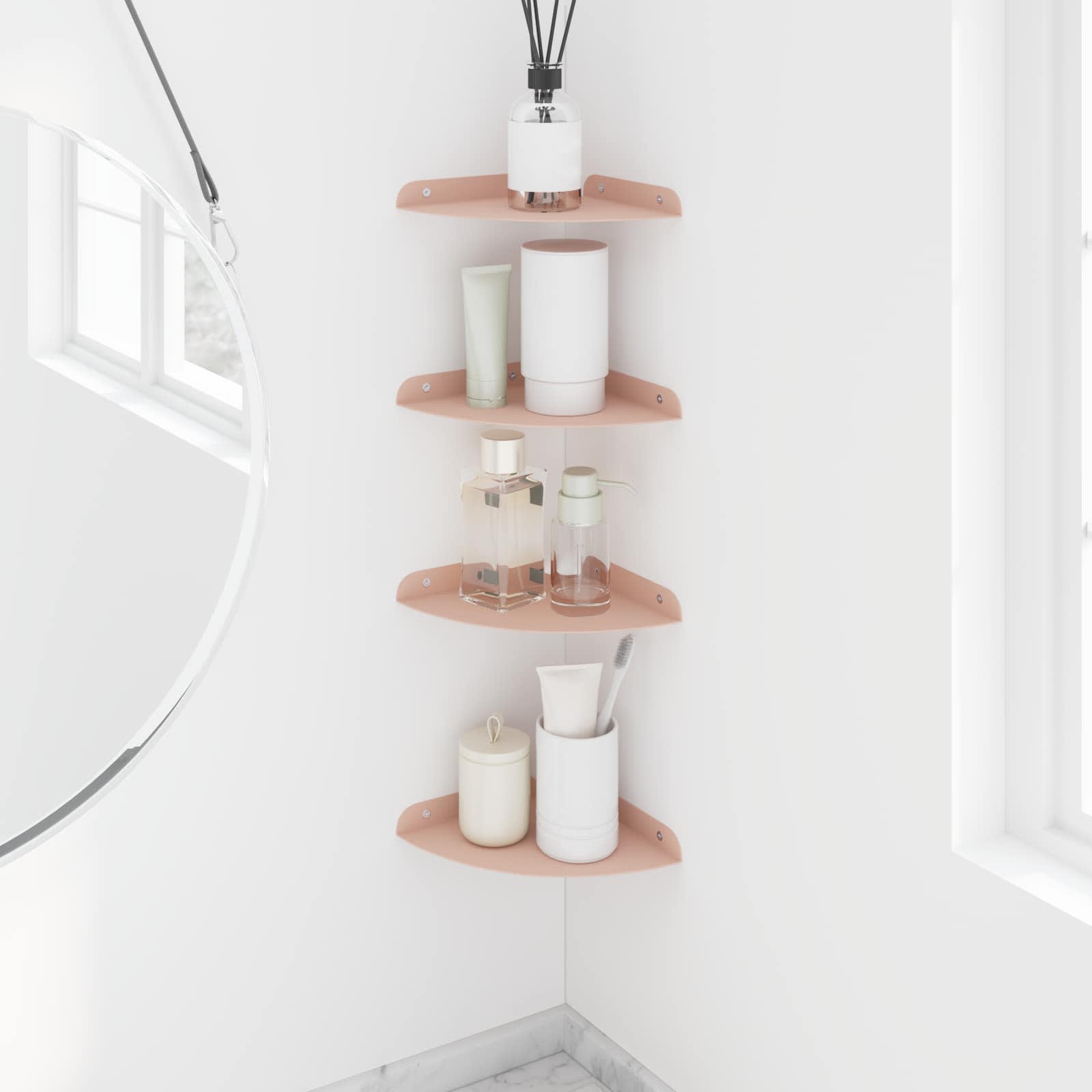 vidaXL Étagère Flottante d'Angle 4 pc Rose 18 x 18 x 2 cm