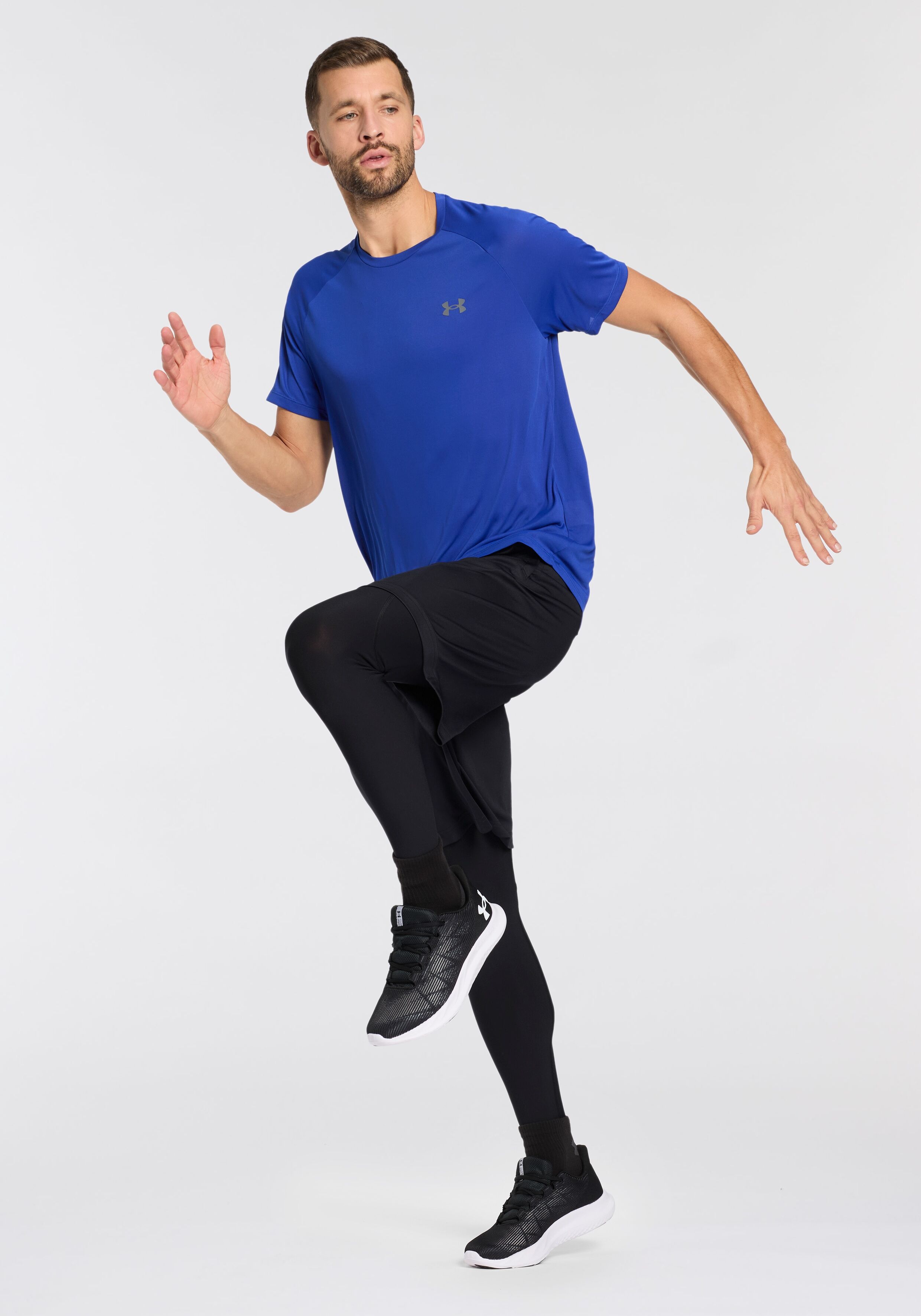 Lauftights UNDER ARMOUR "UNDER ARMOUR LEGGINGS", Herren, Gr. M, N-Gr, schwarz, Jersey, Obermaterial: 79% Polyester, 21% Elasthan, Hosen Lauftights, leichtes Material, atmungsaktiv, schnell trocknend schwarz M, N-Gr
