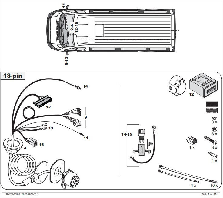 FAISCEAU SPECIFIQUE 13 BROCHES POUR OPEL MOVANO C PLATEAU (07/24-)