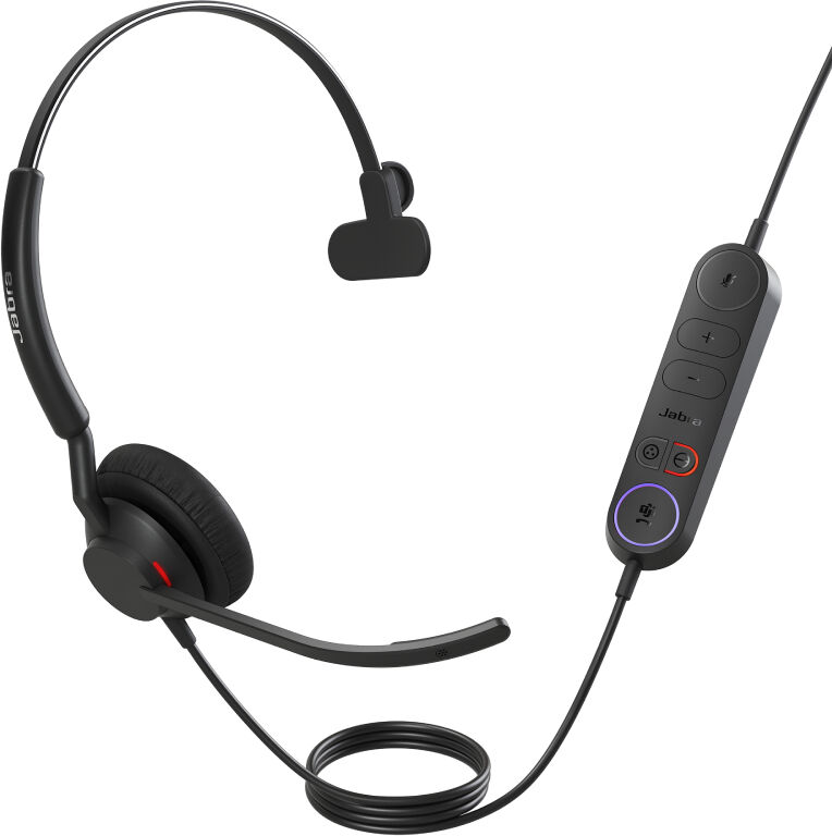 Jabra GN Jabra Engage 40 (Inline Link) USB-C MS Mono Casque USB-C certifié Microsoft Teams et avec unité de contrôle des appels en ligne.