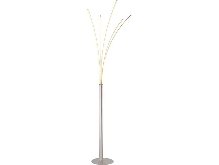 Lampadaire LED\, métal\, nickel\, variateur tactile\,