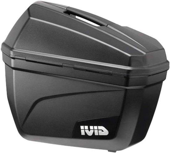 Motorrad-Bagage-Set - Kunststoff mit festem Brett - 22 Liter - Schwarz matt