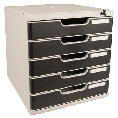 Exacompta 331014D 1x MODULO A4 - 5 Laden mit Schlüssel verschliessbar Office - Schwarz
