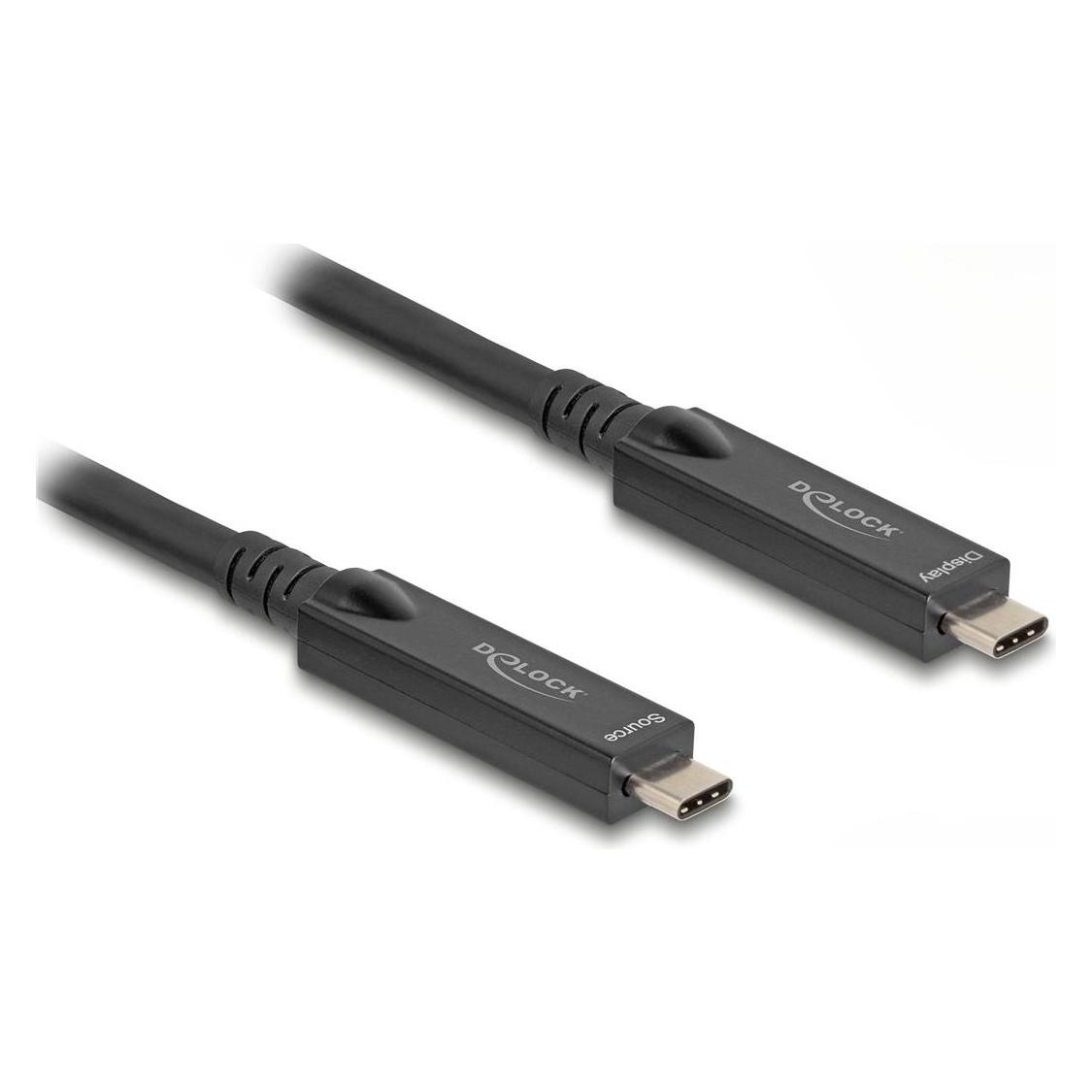 Delock Aktives Optisches USB-C 8K Video + Daten + PD Kabel 15 m (15 m, USB 3.2 Gen 2, 60 W) (84258)