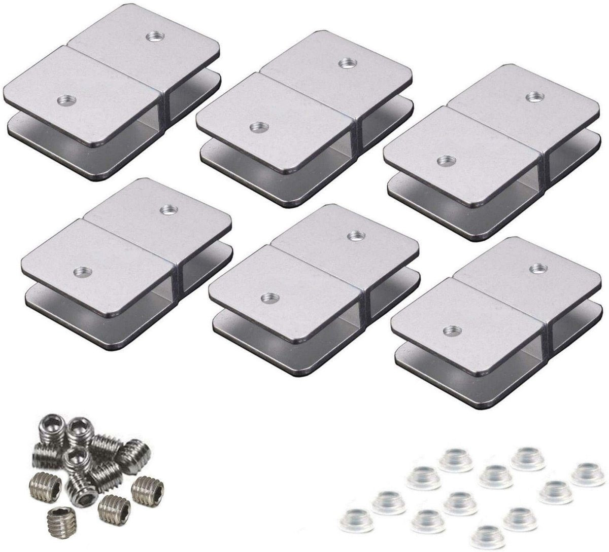 Dailygoods Plankhouder Elegante Look - 12 Stuks Aluminium Plankdragers - Maximale Belasting 6 kg - Geschikt voor 6-8 mm Dikte