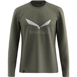 Salewa, Herren, Funktionsshirt, Solidlogo Dry L/S Tee (46), Grün, 46