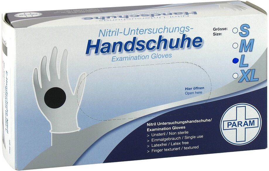 Handschuhe Einmal Nitril L schwarz 100stk