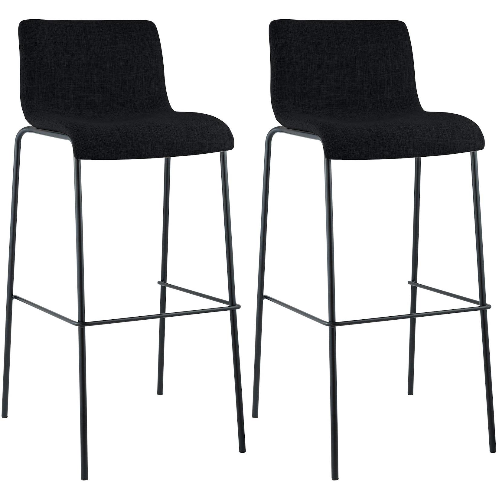 CLP Barhocker 2er Set mit Lehnen Hover, Barstühle stapelbar mit Stoffbezüge, Stapelstühle Metallgestelle bis 150 kg belastbar